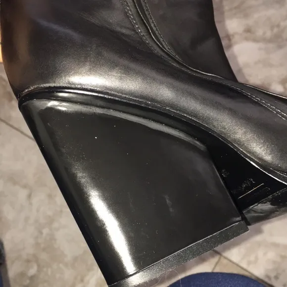 - &amp; OTHER STORIES BLACK REAL GENUINE SOFT LEATHER SIDE ZIPPER BOOTS WORN 1X
