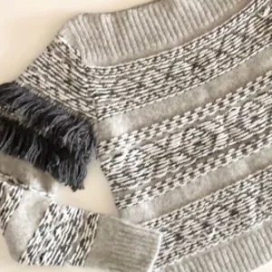 ❤... LoveShackFancy Grey Fringe Sweater