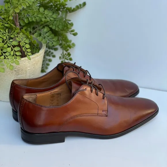 - TED BAKER🔴TAN leather Plain Toe Derby men’s Sz 8.5