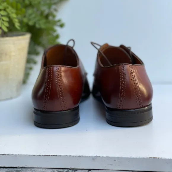 - TED BAKER🔴TAN leather Plain Toe Derby men’s Sz 8.5