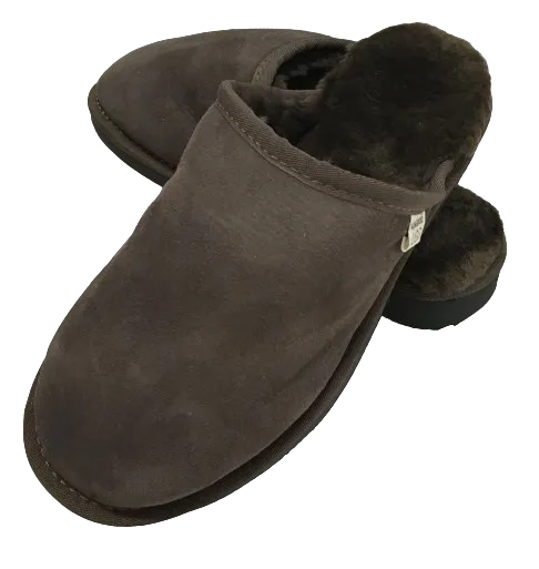 100% Australian Merino Sheepskin Scuffs Moccasins Slippers Winter Slip On UGG - Mens