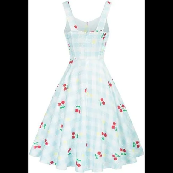 1950s Retro Vintage Sleeveless V-Neck Flared A-Line Dress