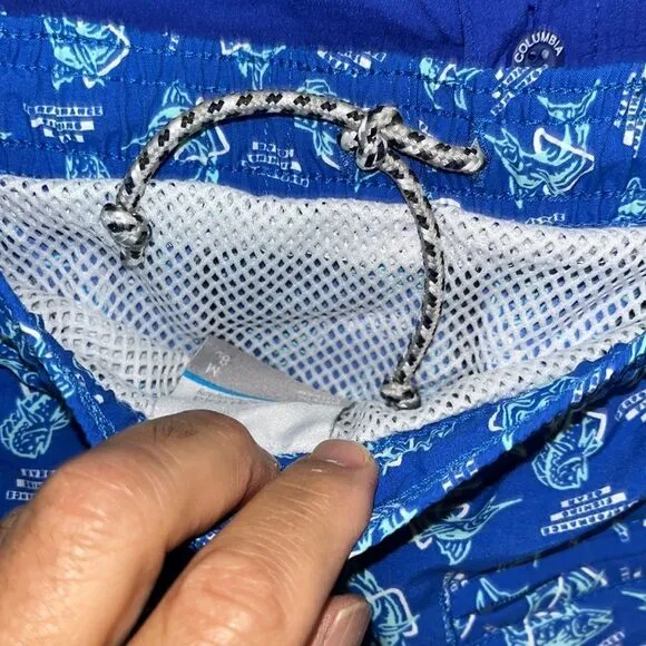 2-New Crystal springs 100% Blue Columbia PFG Performance fishing shirt Shorts M
