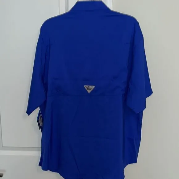 2-New Crystal springs 100% Blue Columbia PFG Performance fishing shirt Shorts M