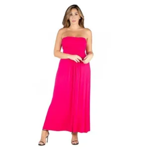 24Seven Comfort Apparel Plus Size Strapless Dress