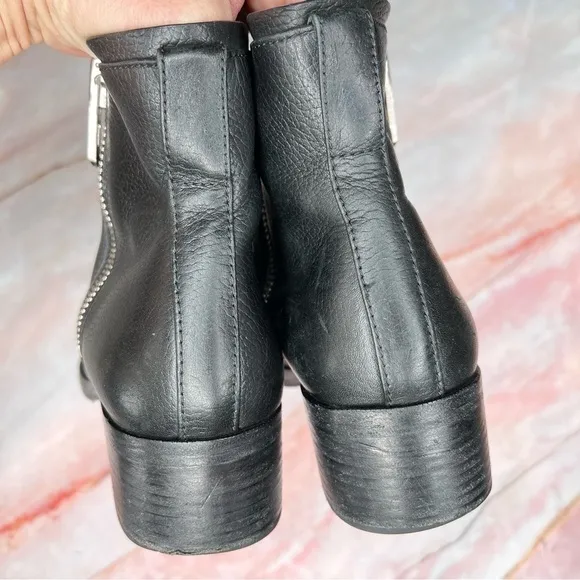 3.1 Phillip Lim Alexa Black Leather Ankle Boots Booties 38