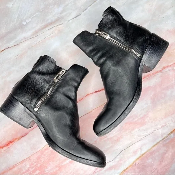 3.1 Phillip Lim Alexa Black Leather Ankle Boots Booties 38