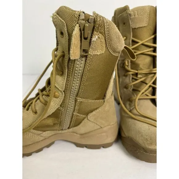 511 Tactical Boots Mens Size 8 ATAC 2.0 8&quot; Side Zip Canvas Shoes‎ Coyote Tan