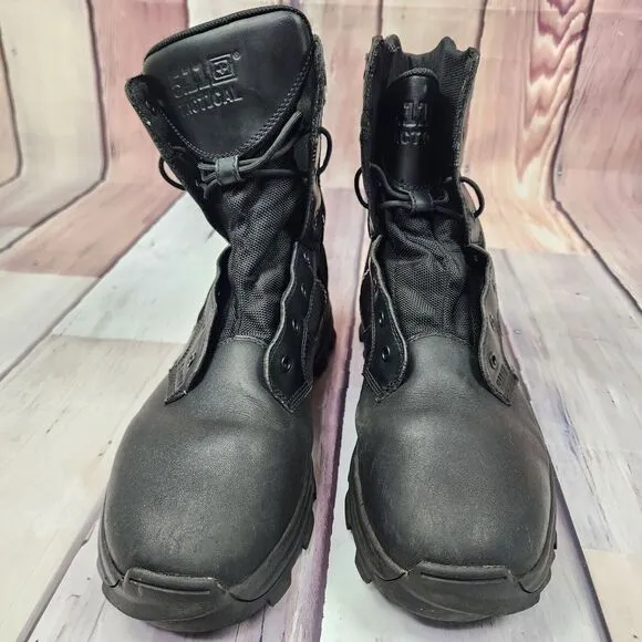 5.11 Tactical Speed 3.0 Mens 14 Black Leather Lace‎ Up Side Zip Urban Boots EUC