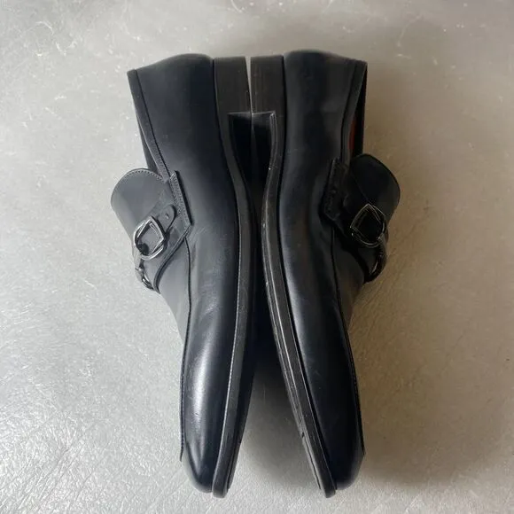 $550 MINT Santoni Ivo Bit Men’s 11.5 D Loafer Black Leather Dress Shoes Italy