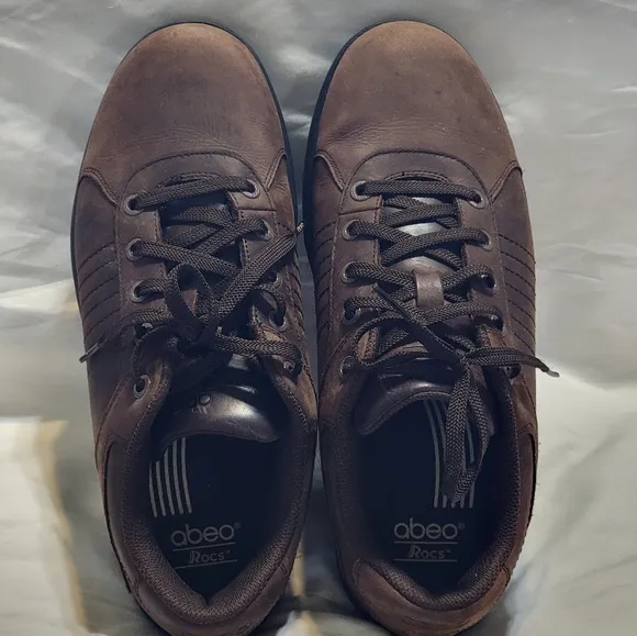 Abeo Rocs Men's Baylor Oxford walking, brown leather, 10