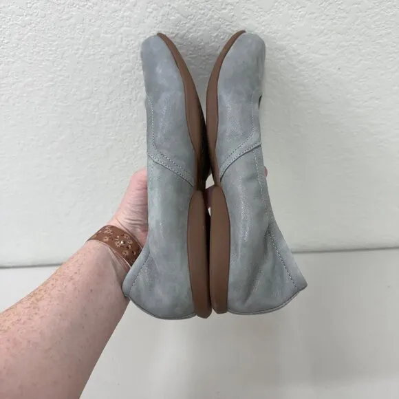 Abeo Tilly Metatarsal Gray Leather Slip On Comfort Flats Shoes Womens size 10