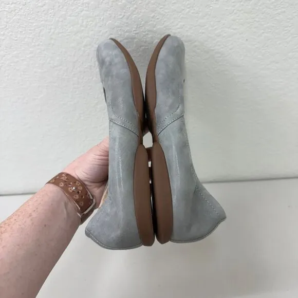 Abeo Tilly Metatarsal Gray Leather Slip On Comfort Flats Shoes Womens size 10