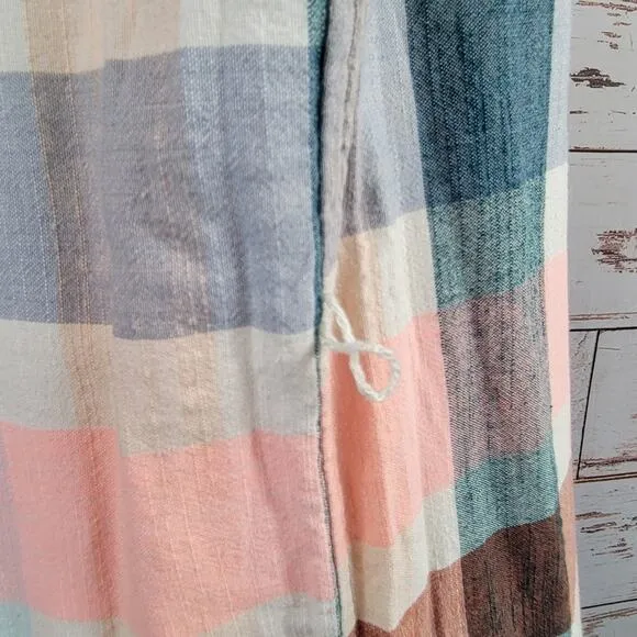 Ace &amp; Jig Harbor Sheath Dress Pastel Plaid Boat Neck Midi Size XS