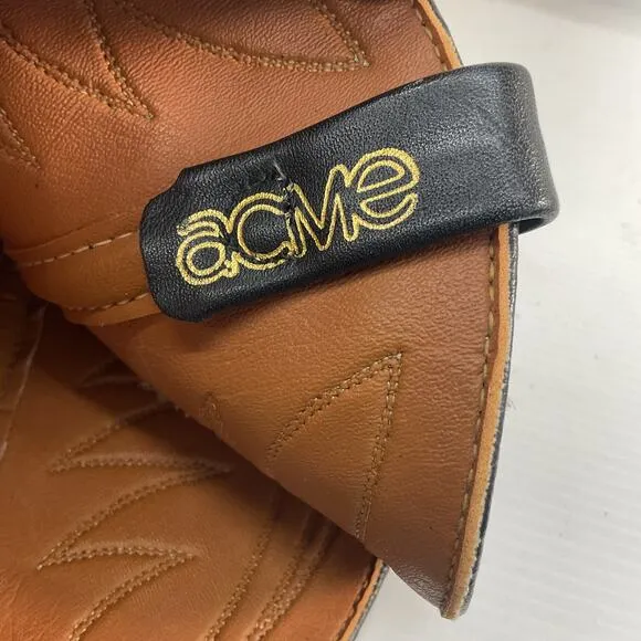Acme Black Tan Python Snake Skin Leather Western Boots Men's Size 6.5 Preowned