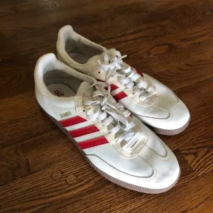Adidas Samba White with Red Stripes