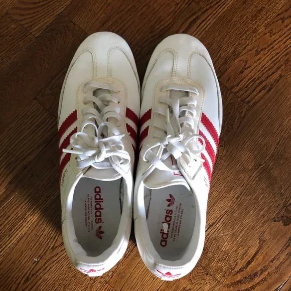Adidas Samba White with Red Stripes