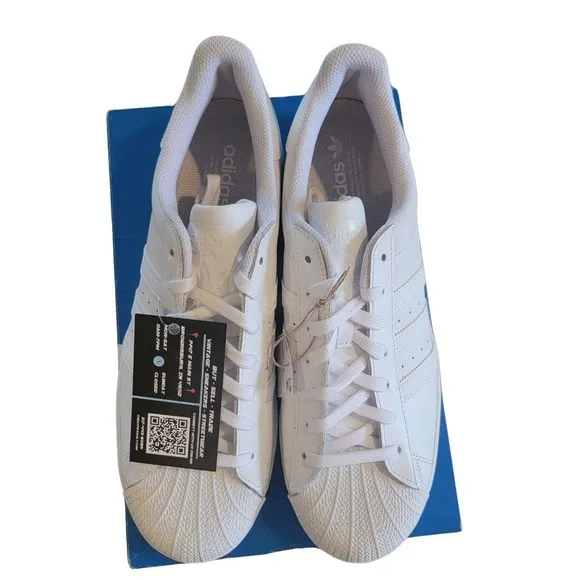 Adidas Superstar Classic White Leather Sneakers Casual Shoes EG4960 Size 12