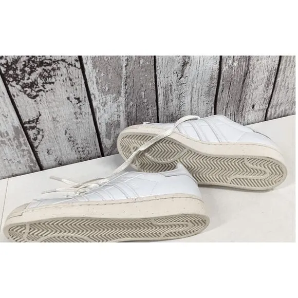 Adidas Superstar NWT White Lace Up Round Toe Sneakers Shoes Size 8 / Women's 9.5