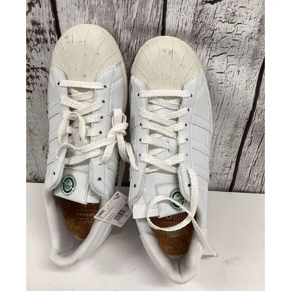Adidas Superstar NWT White Lace Up Round Toe Sneakers Shoes Size 8 / Women's 9.5