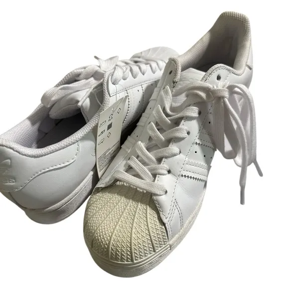 Adidas White Sneakers with Shell Toe Design