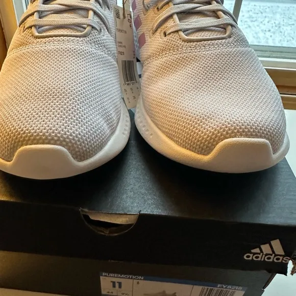 Adidas Women's PureMotion Pink and White Sneakers size 11 NEW