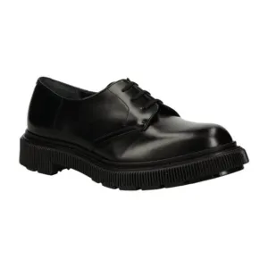 Adieu Men's Derby 132 Leather Shoes Round Toe Front Lace-Up Black Size 46 -13