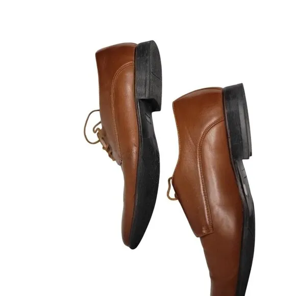 ADOLFO Brown Wingtip Oxford Men's Dress Shoes 44 EU 10.5 US Wide Made in Italy