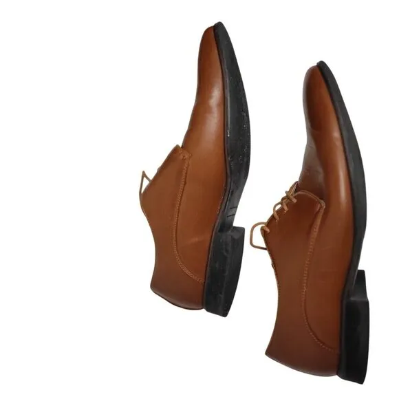 ADOLFO Brown Wingtip Oxford Men's Dress Shoes 44 EU 10.5 US Wide Made in Italy