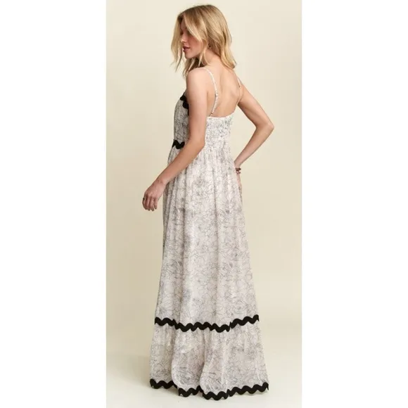 ADORA FLORAL RIC RAC TRIM MAXI DRESS ❤️NWT❤️IN STORES❤️GORGEOUS❤️