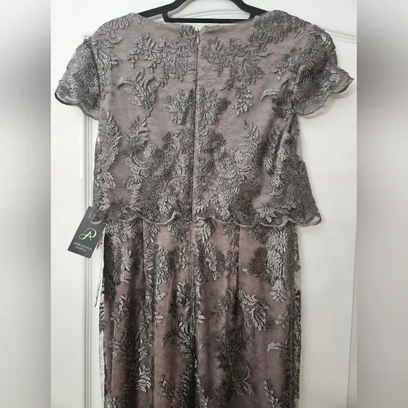 Adrianna Papell Women's Metallic Embroidered Gown SZ 6 NWT