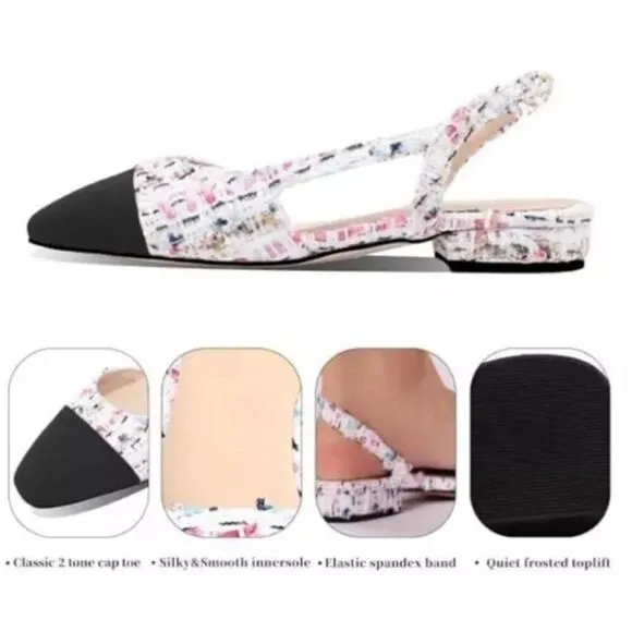 Adrizzlein Womens Slingback Flat shoes