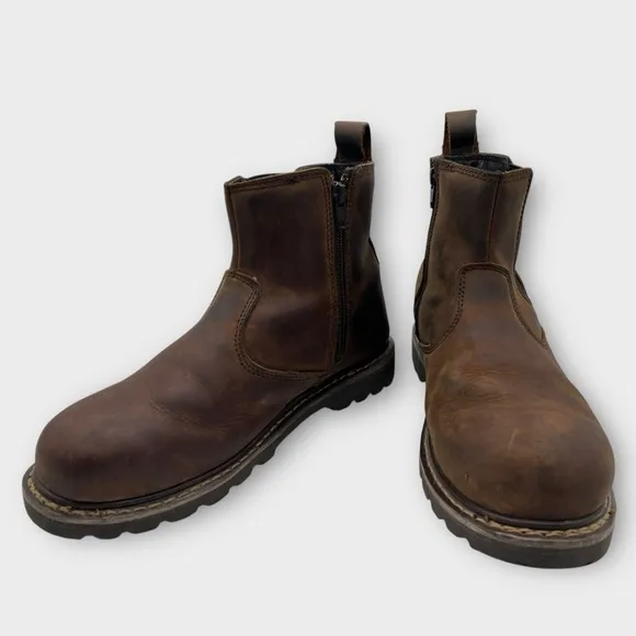 AdTec 9843 Men's Aussie Work Boots Leather Side Zip Size 8 Great Condition!