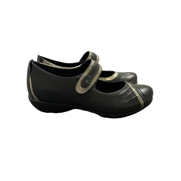 Aetrex Brianna Mary Janes Flats Leather Comfort Shoe Womens Size 9 Black NEW