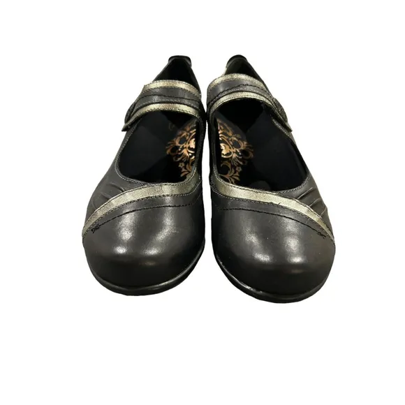 Aetrex Brianna Mary Janes Flats Leather Comfort Shoe Womens Size 9 Black NEW