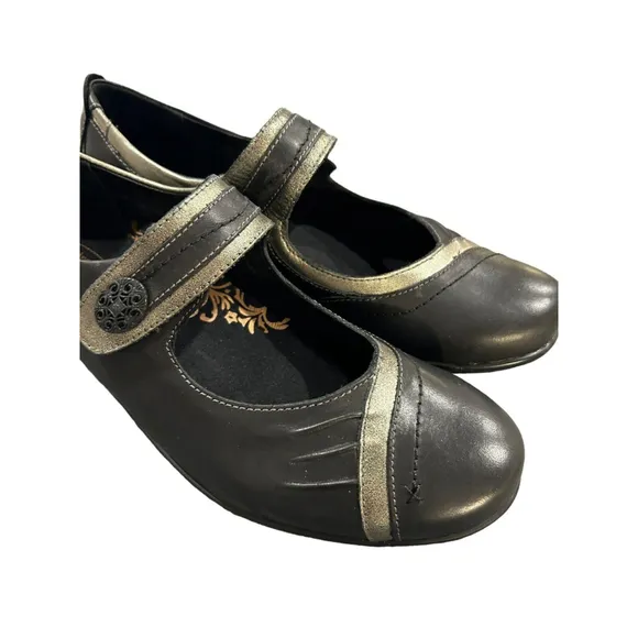 Aetrex Brianna Mary Janes Flats Leather Comfort Shoe Womens Size 9 Black NEW
