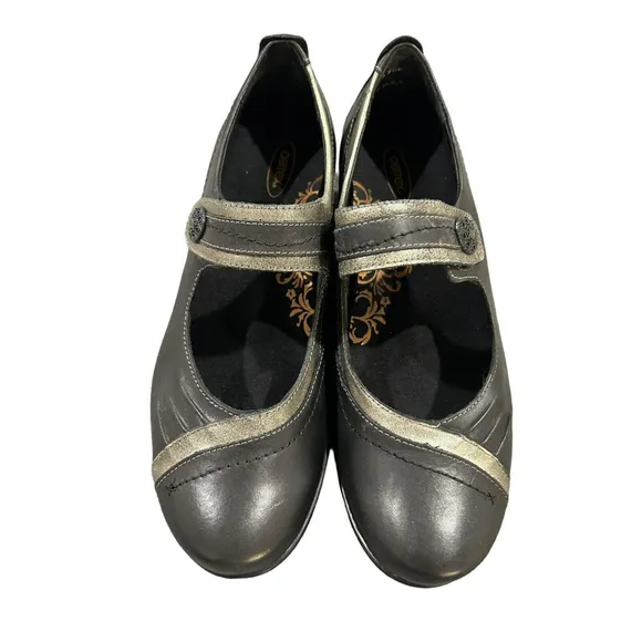 Aetrex Brianna Mary Janes Flats Leather Comfort Shoe Womens Size 9 Black NEW