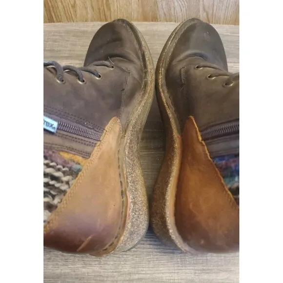 Aetrex Jolie Sweater Ankle Boots Women Size 7 Brown Side Zip