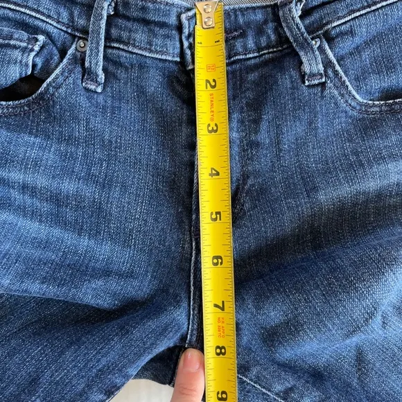 AG Adriano Goldschmied Stevie Cuff Slim Straight Cuffed Stretch Jeans, Size 29