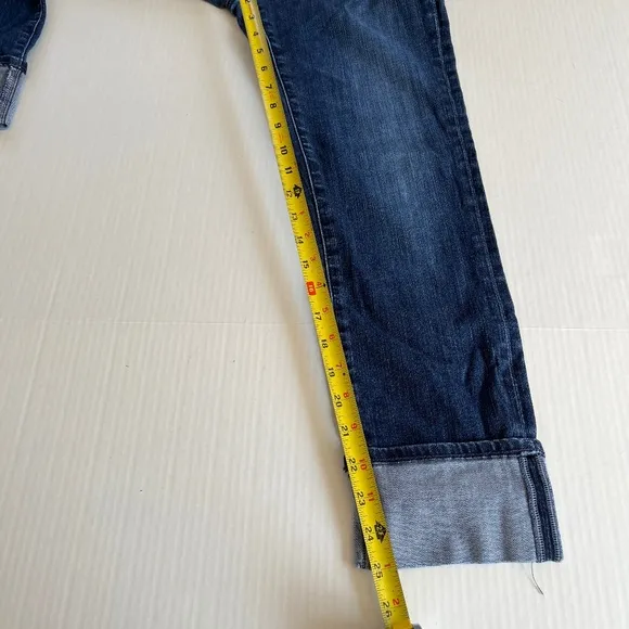 AG Adriano Goldschmied Stevie Cuff Slim Straight Cuffed Stretch Jeans, Size 29