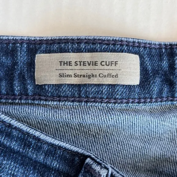 AG Adriano Goldschmied Stevie Cuff Slim Straight Cuffed Stretch Jeans, Size 29