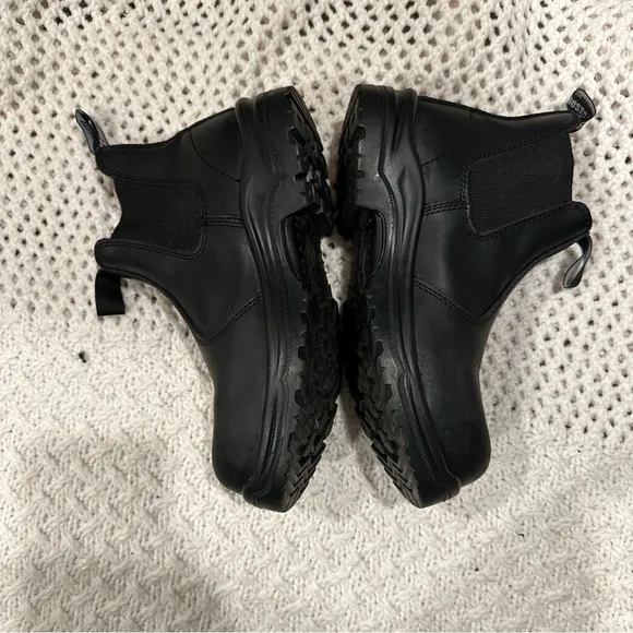 AGGRESSOR STEEL TOE WOMENS BOOTS SIZE 8 BLACK LEATHER UPPER
