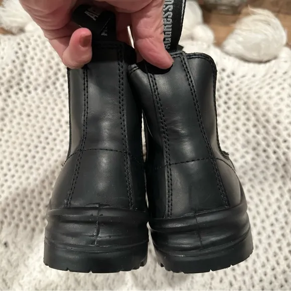 AGGRESSOR STEEL TOE WOMENS BOOTS SIZE 8 BLACK LEATHER UPPER