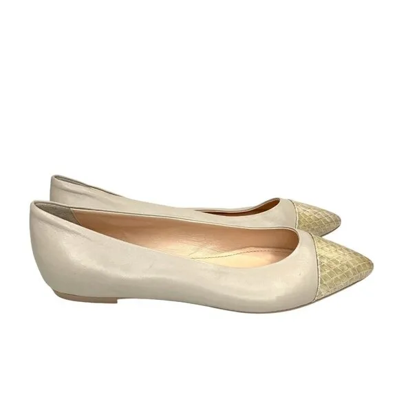 AGL Attilio Giusti Leombruni Mila Leather Pointed Cap Toe Slip On Flats 39.5 EU