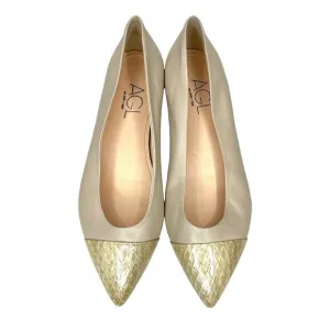 AGL Attilio Giusti Leombruni Mila Leather Pointed Cap Toe Slip On Flats 39.5 EU