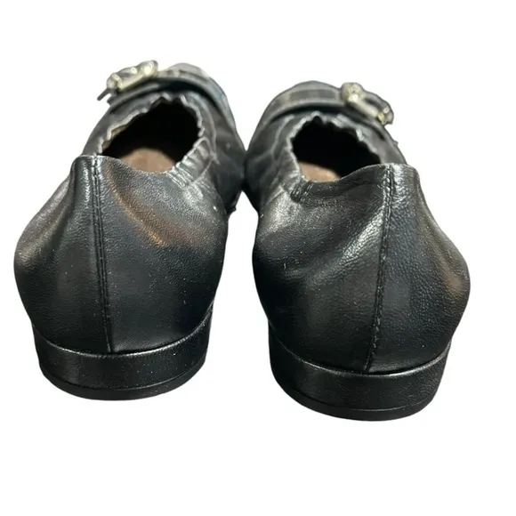 AGL Attilio Giusti Leombruni Womens Ballet Flats Size 37.5 Pewter Silver Cap Toe