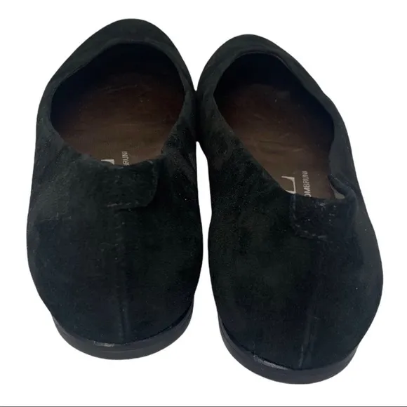 AGL Black Suede Flats shimmer Finish pointed toe Leather Rubber Sole 38/8