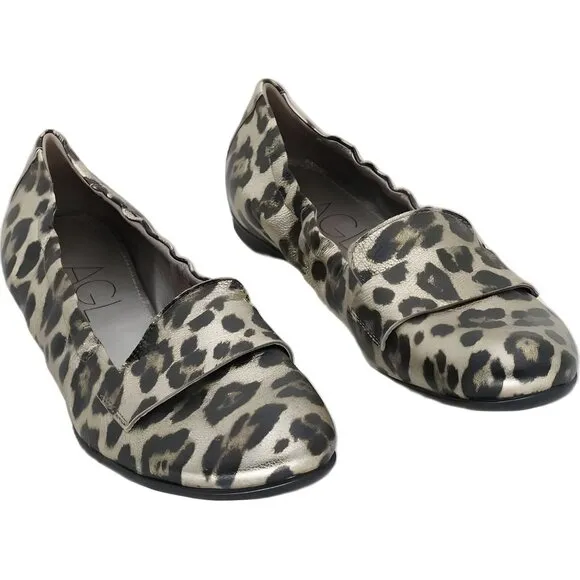 AGL Leopard Print Slip On Women's Ballet Flats 36 EU