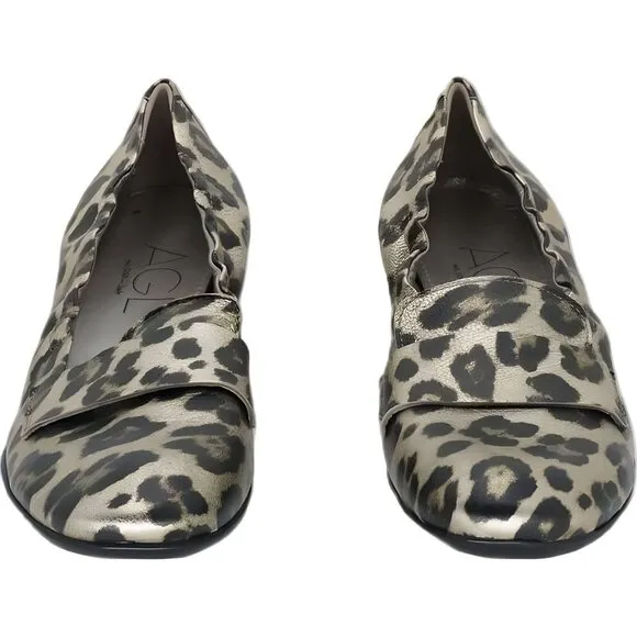 AGL Leopard Print Slip On Women's Ballet Flats 36 EU