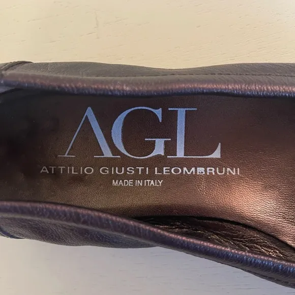 AGL Women's Monika Cap Toe Leather Ballet Flats Size 38 (8)